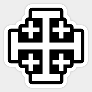 Jerusalem Cross (white) Sticker